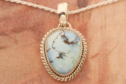 Artie Yellowhorse Genuine Golden Hill Turquoise Sterling Silver Pendant